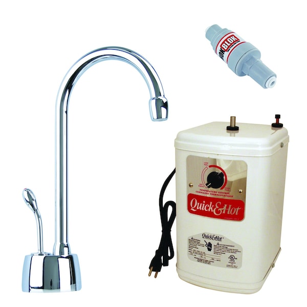 Westbrass Velosah Contemporary 9" Hot Water Dispenser and Tank in Polished Chrome D271HFP-26 - main